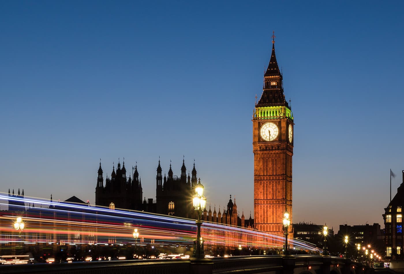 Big Ben in London at sunset
