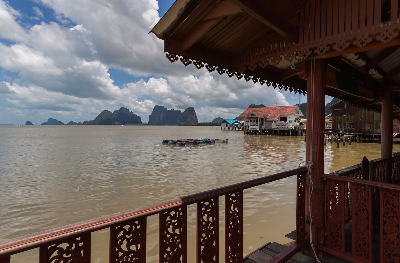 Wooden houses on stilts at Koh Panyee in Phang Nga Bay, Thailand